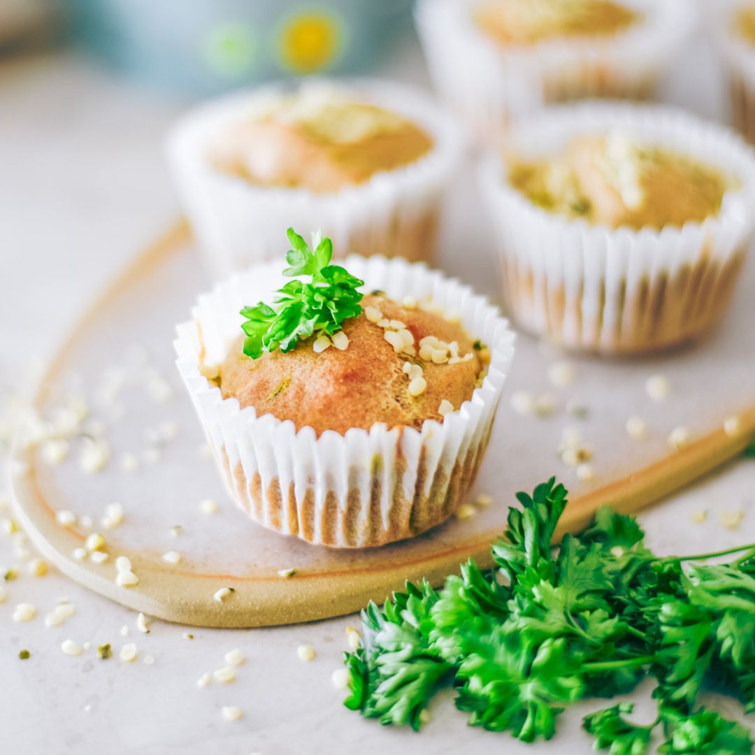 Muffins salados de calabacín Magdalenas de verduras veganas y sin